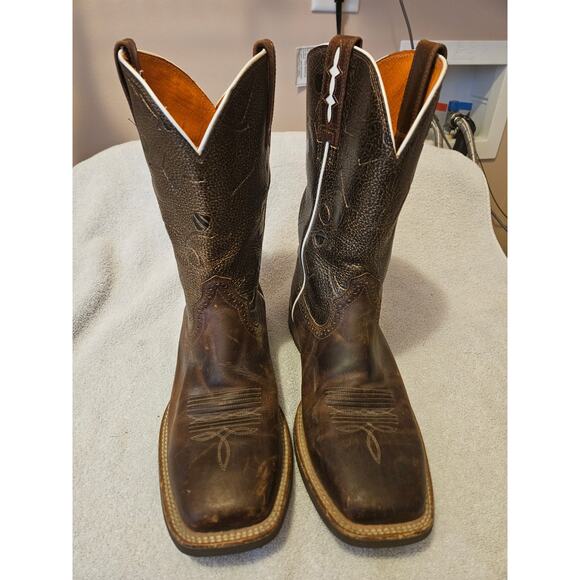 Ariat Western Boots Mens 9 D Brown Leather Square Toe Cowboy Style 10008804 main image 6